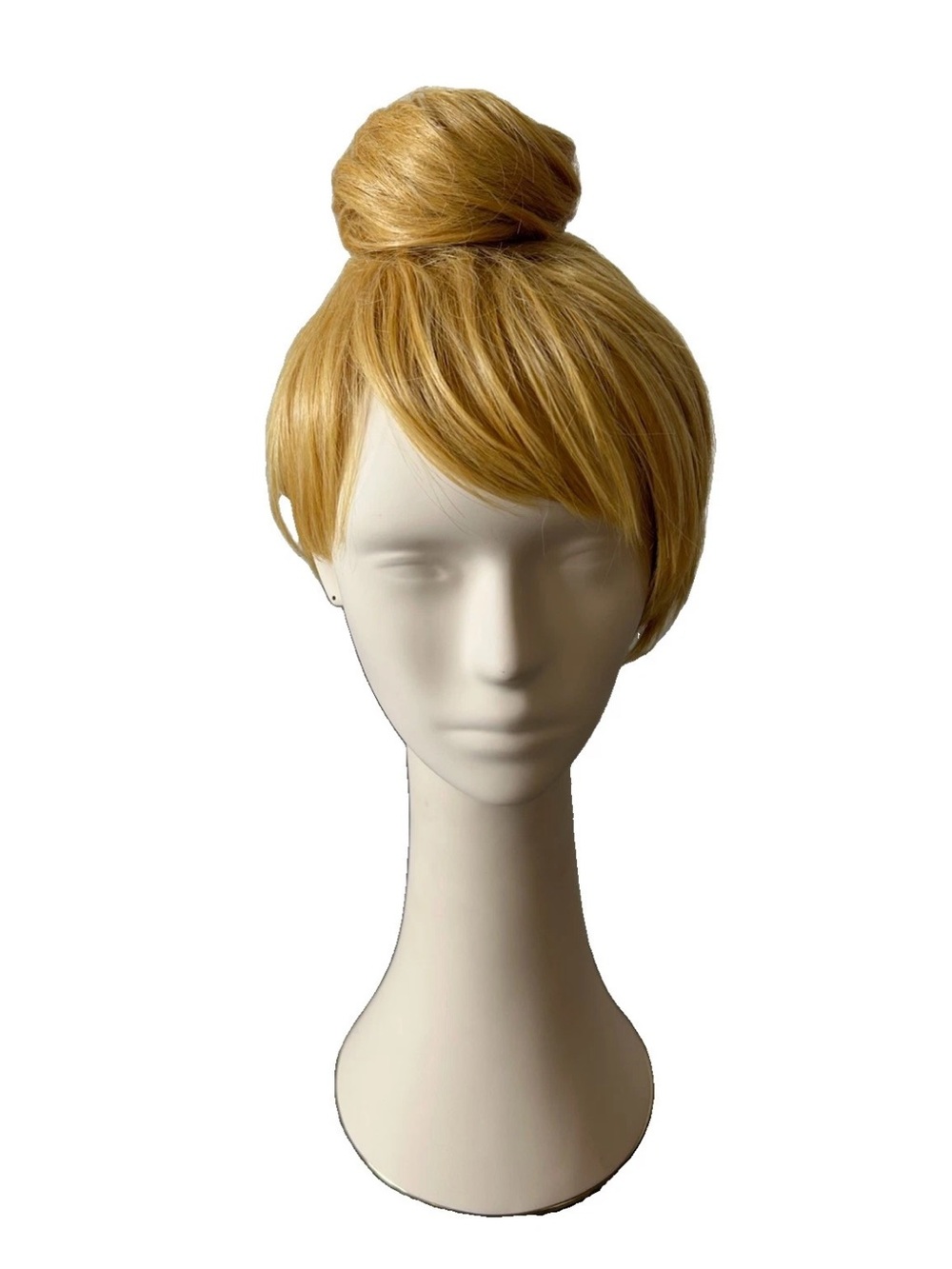 Vintage 60s Style Blonde Wig High Bun Bob Bangs Mod Go Go Retro Costume
